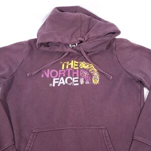 North Face Women's Sz M Pullover Hoodie Sweater Purple Plum Swirl Art Boho